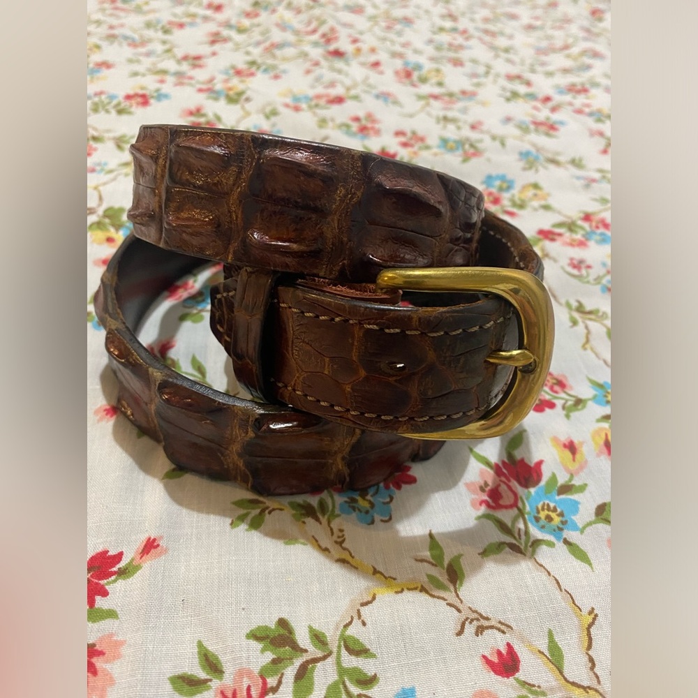 Saltwater crocodile skin hornback belt size 44